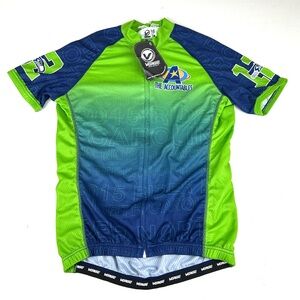 New Verge Cycling Jersey Seattle Seahawks 12th Man Full Zip Size Medium Green